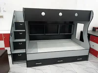 6x4 feet double Story Triple bunker bed for kids deffrent designs 11