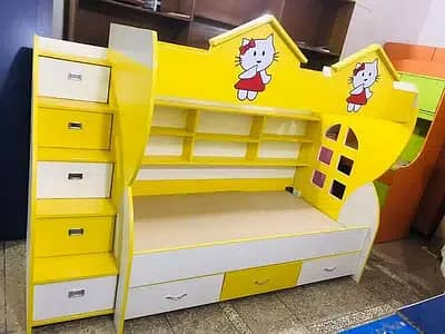 6x4 feet double Story Triple bunker bed for kids deffrent designs 13