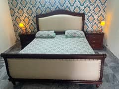 bed with matress side tables and dressing tables reasonable price