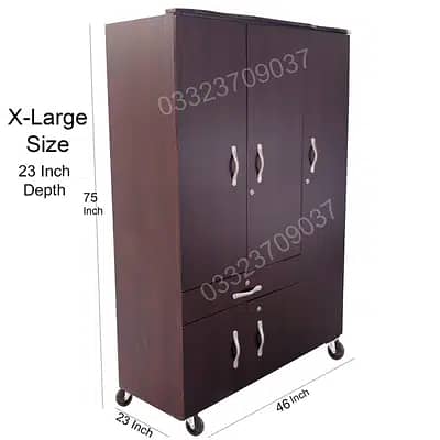 X-Large D4 6x4 Feet 23 inch Depth Wooden cupboard wardrobe cabinet 0