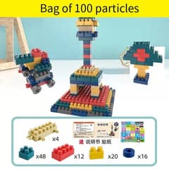 100 Pieces Blocks Set Puzzle Assembled Building Blocks Bricks Children 0