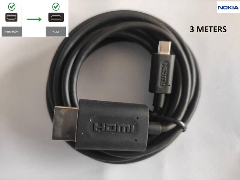 Micro HDMI to HDMI & HDMI to Micro HDMI 2 meter 1