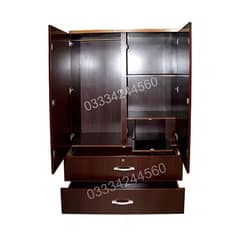 6x4 feet Wooden sheet d13 cupboard with two large Drawers wardrobe