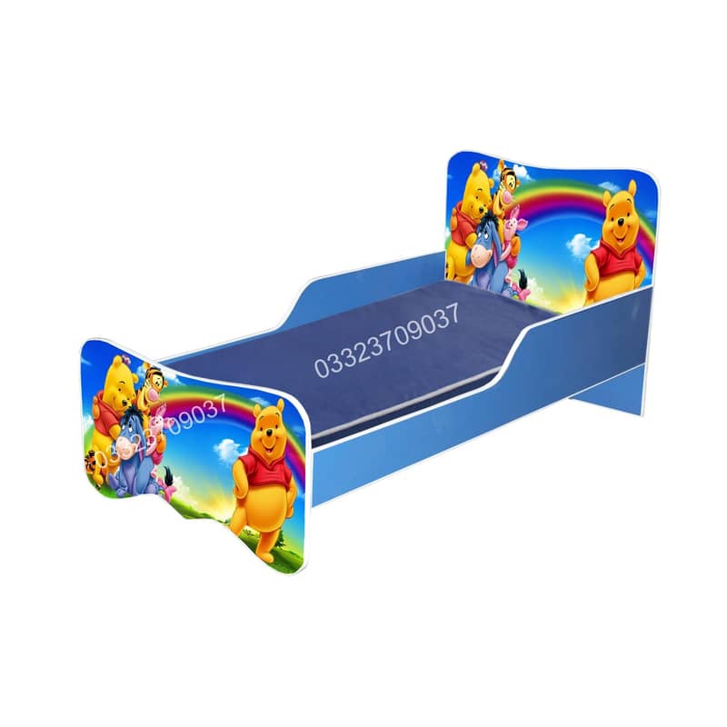 Wooden Bed for Kids in Different Design and Cartoons Themes 0