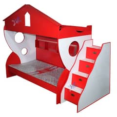 Wooded Lamination Sheet Bunk Bed with Stairs Two beds D1 kids bed