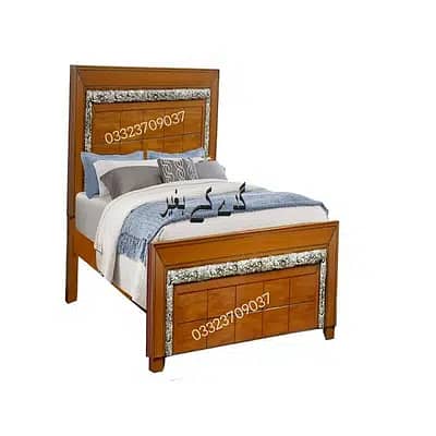 6.5x3.5 feet wooden single bed Solid Kikar Wood without matress 1