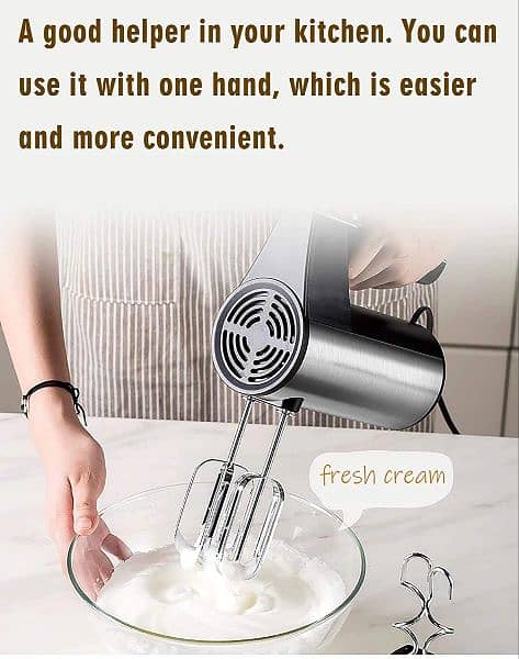 Hand Mixer Blender Beater Powerful 450W Motor Variable 5 Speed Control 6