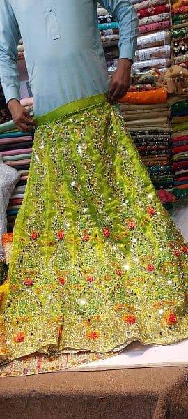 block printing lehengas with designer blouse full sleeves 0