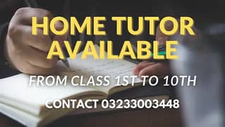 HOME TUTION SERVICE AVAILABLE From CLASS 1st to 10th