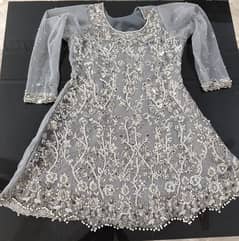 Sharara Gray Color, with Dupata & inner kin kin dress