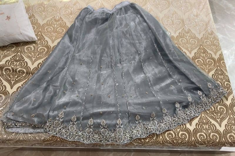 Sharara Gray Color, with Dupata & inner kin kin dress 3