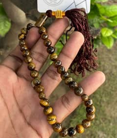 Tiger Eye نگینہ/نگ Stone Tasbeh islamic Prayer Beads Tasbeeh