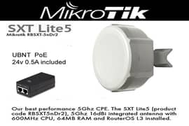 Mikrotik SXT Lite5 - RBSXT 5nDr2 | 16dBi Antenna CPE/PTP/PtMP,Litebeam