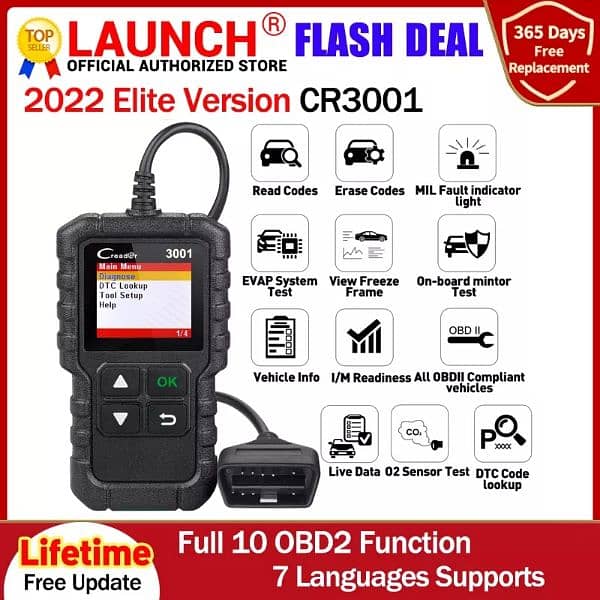 LAUNCH OBD 2 CAR scanner Code Reader Support Full OBDII/EOBD 0