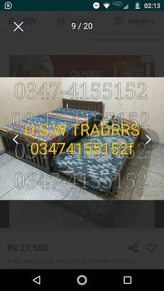 triple bed single,sofa, masterbed Bunk beds bunker 18