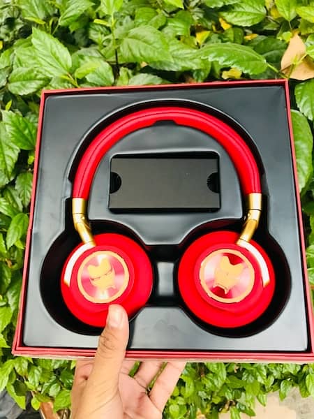 New the Avengers 4 Iron Man Wireless bluetooth Headset red 6