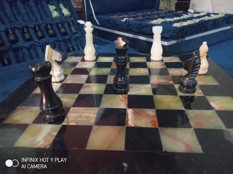 Chess Game in MARBLE Handcrafted (size 12x12) Indoor Game 14