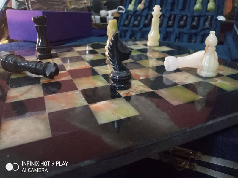 Chess Game in MARBLE Handcrafted (size 12x12) Indoor Game 15