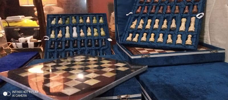 CHESS Game set MARBLE made Handcrafted (size 12x12) Indoor Game 16