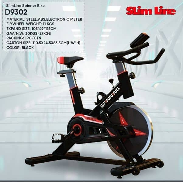 slimline spinning bike gym and fitness machine 0