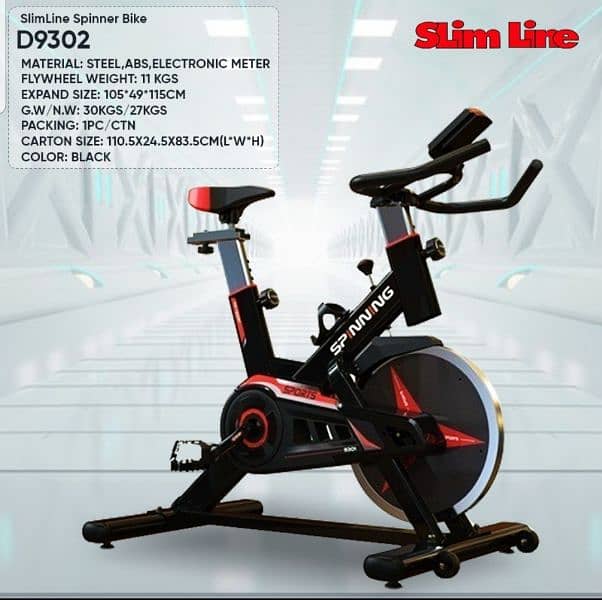 slimline spinning bike cycle gym and fitness machine 0