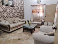 7 seater Sofa Set with center table (jute fabric moltifoam inside)