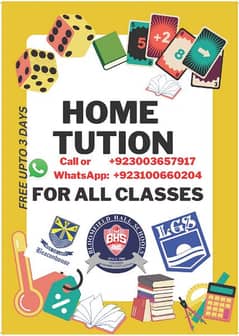 Home tution teacher available free 1-3 days