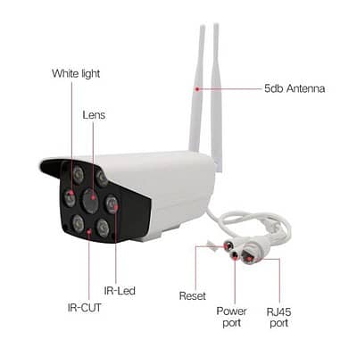 Wifi Double Antenna with Colour Night Vision 2mp with Stand 0