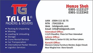 Talal Packers Movers Services Islamabad