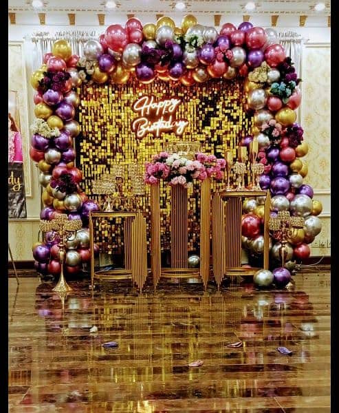 Balloons, Theme & Birthday Decor,catering,stage, Sound System, Lights 8