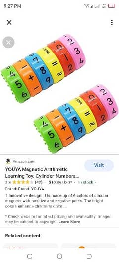 Magnetic toy for kids of Maths