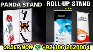 X Standee Rollup Stand Panda Display Banners Iron Panfaflex Printing