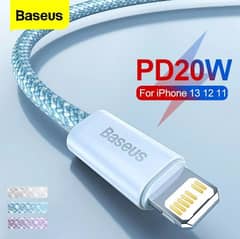 Data Cables Baseus 20W PD USB C Cable 2Meters Charging USB C for iPhon