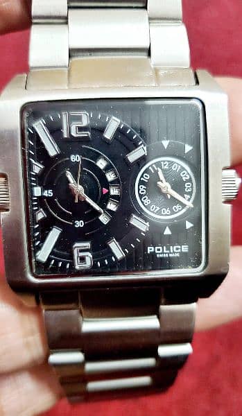 Police Watch double timer with date 1
