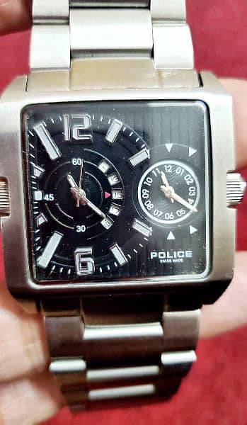 Police Watch double timer with date 2