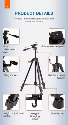 Tripod Stand With Mobile Holder Colour Black 0