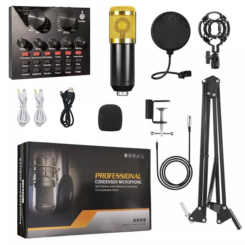 Microphone V8 Sound effects Studio SongRecording Streaming,Podcast Mic 1