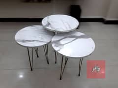 Nesting Tables Set Of 3 (Marble Texture) 0