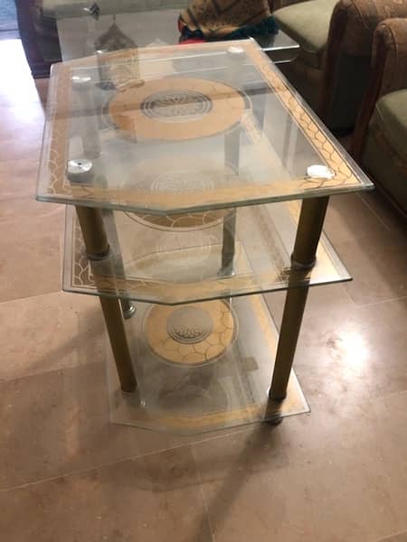 Ornate Side Table with Gold Floral Patterns 2