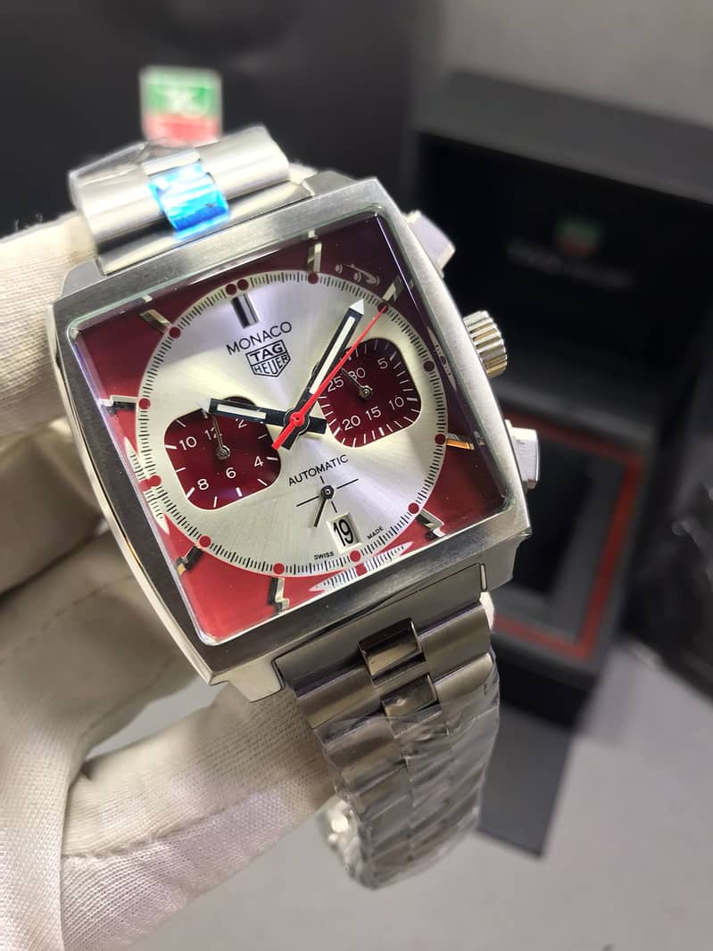 TAG HEUR MONACO RED SILVER DIAL 0