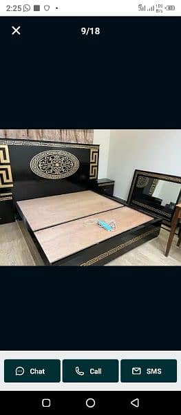 double bed king size , bed set , wooden , bedroom set 11