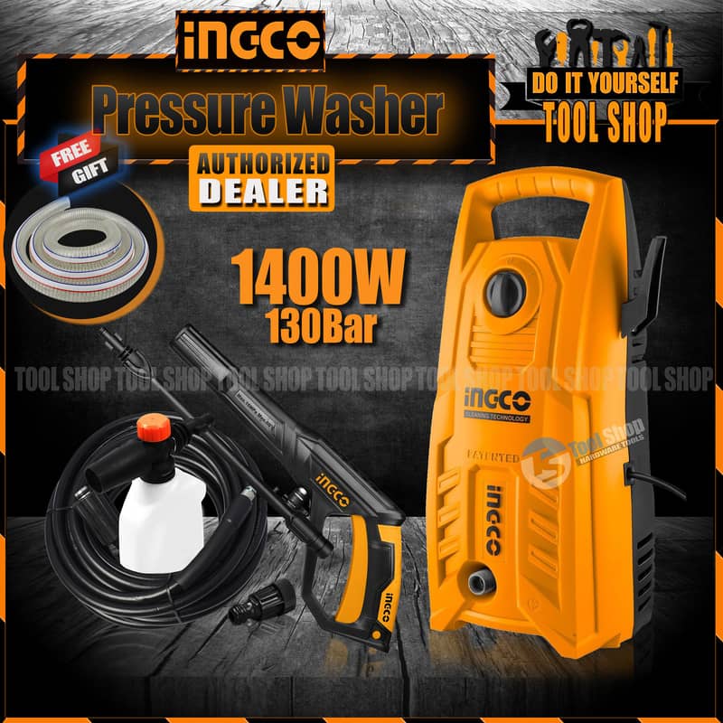 INGCO HPWR14008 High Pressure Car Washer Machine 1400-W 8