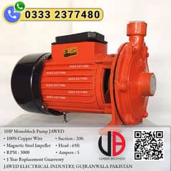 1HP Jawed Mono Block Water Suction Pump Motor / Monoblock Pump