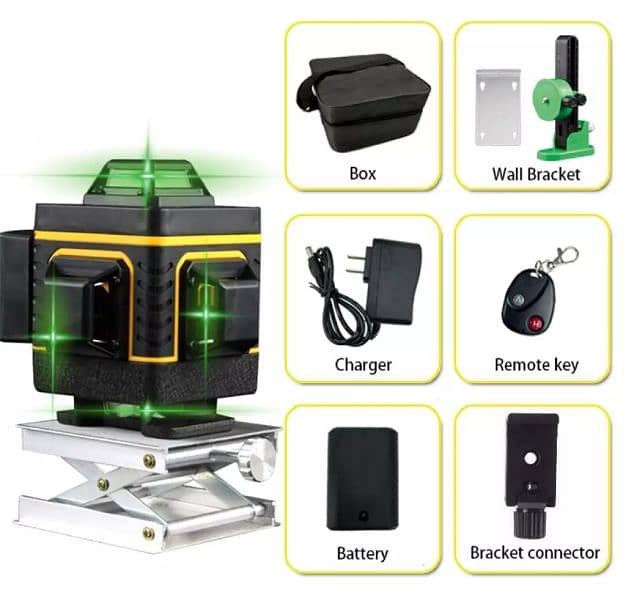 Box Pack New Self Green Laser Level 16 Line 4D 0