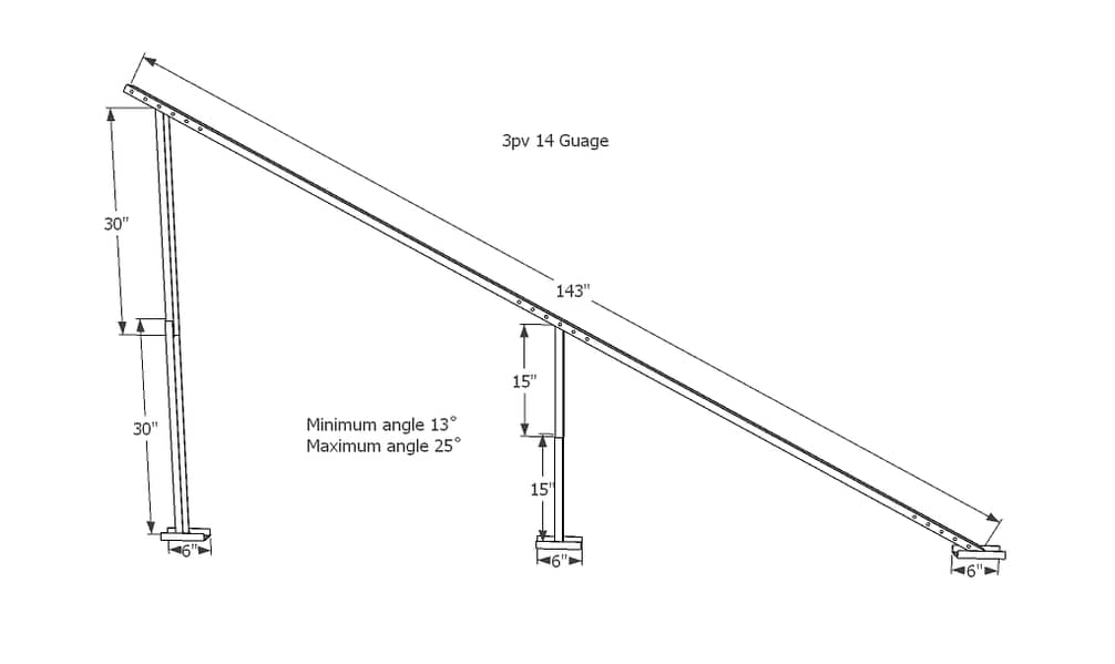 Galvanized Structure L3 143" for Solar Panels 0