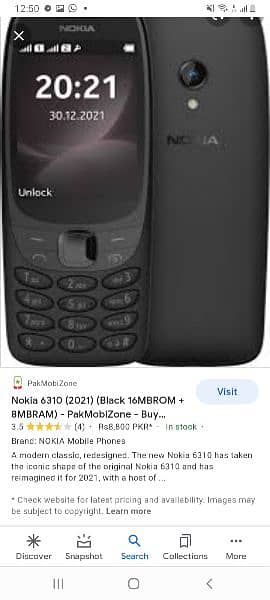 Nokia 6310 box pack mobile PTA approved 2 colour available big screen