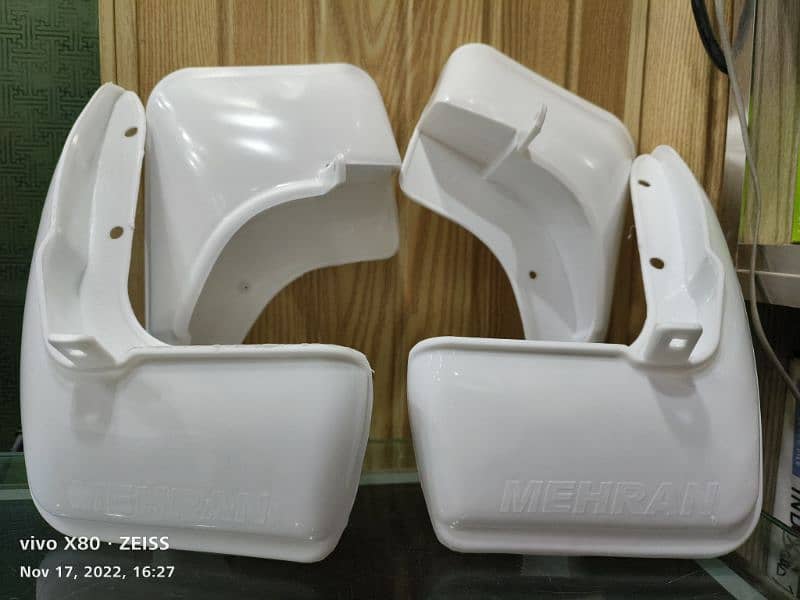 Suzuki Mehran Mud Flaps White Color Set 1