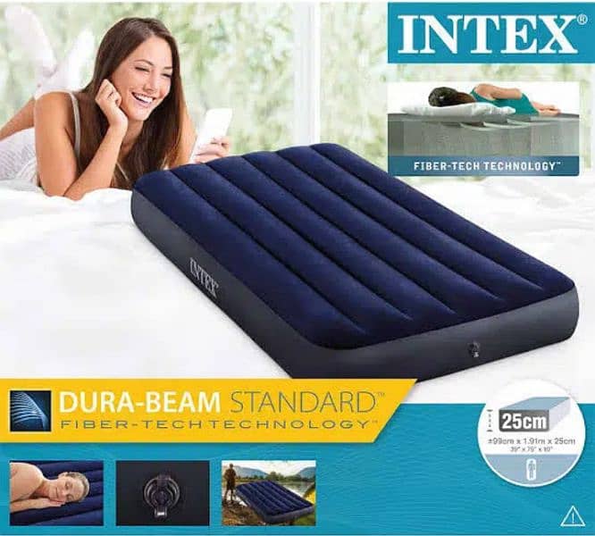 Intex Inflatable Classic Single Airbed Camping Mats Mattress - Buy In 1