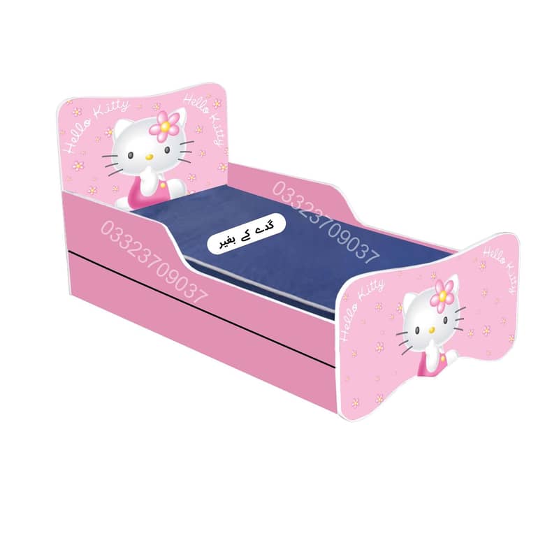 High Quality hello kitty Theme Wooden Bed With Lower bed for kids 1