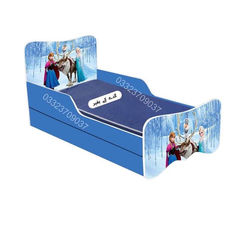 6x3 Feet  Frozen Theme Wooden Bed With Sliding bed for kids 1